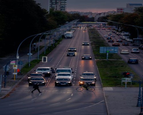 Commuting back home in the evening traffic